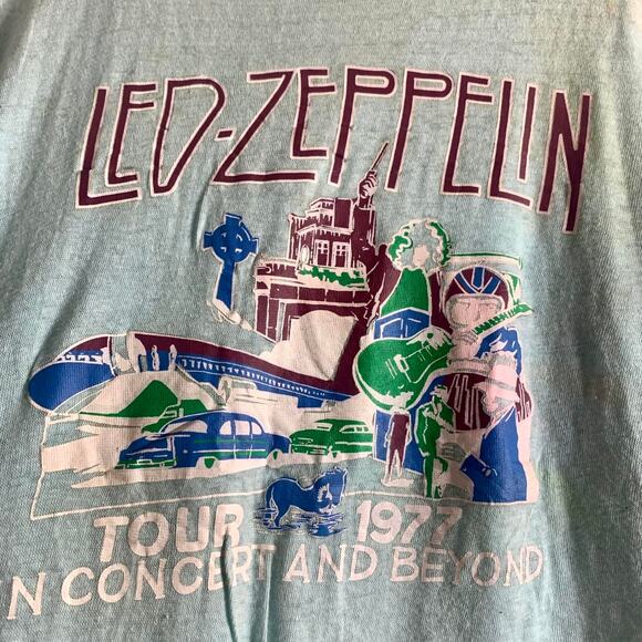 1977 LED ZEPPELIN US Tour In Concert And Beyond SWAN SONG double sided tee shirt - Picture 1 of 8